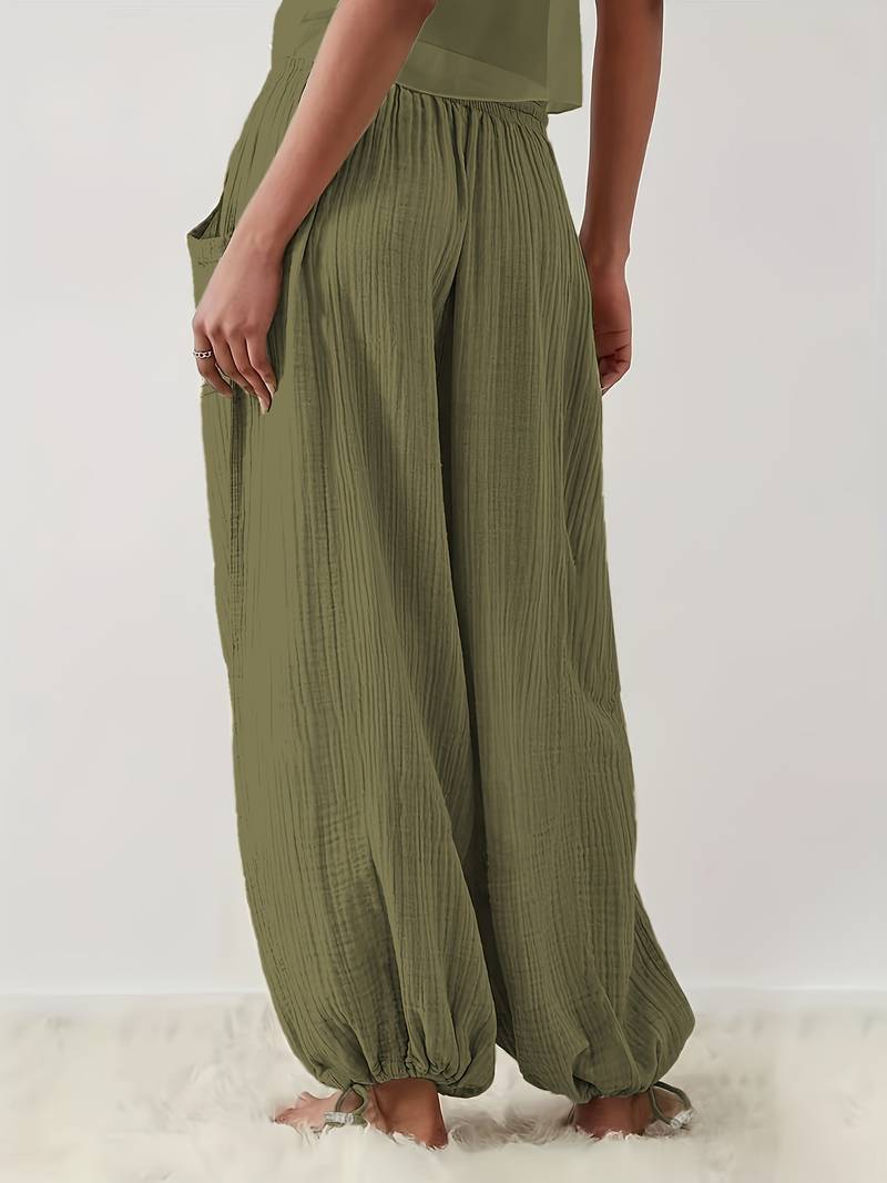 Marielle - Casual Wide Leg Ankle Length Trouser