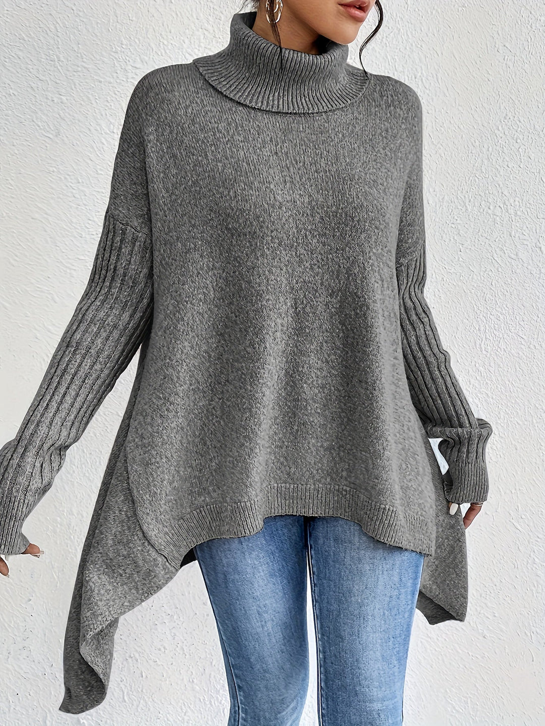 Tahlia - Matthias - Casual Asymmetrical Hem Hooded T-Shirt
