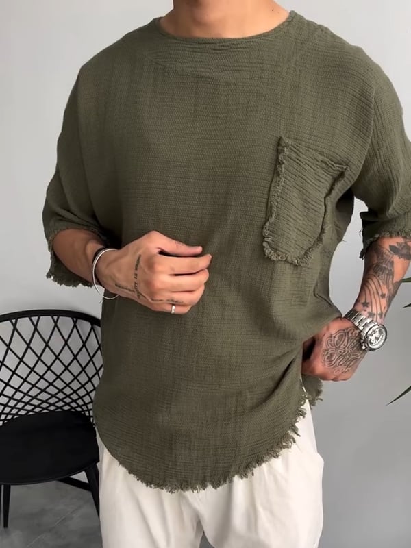 Davis - Short Sleeved Linen T-shirt