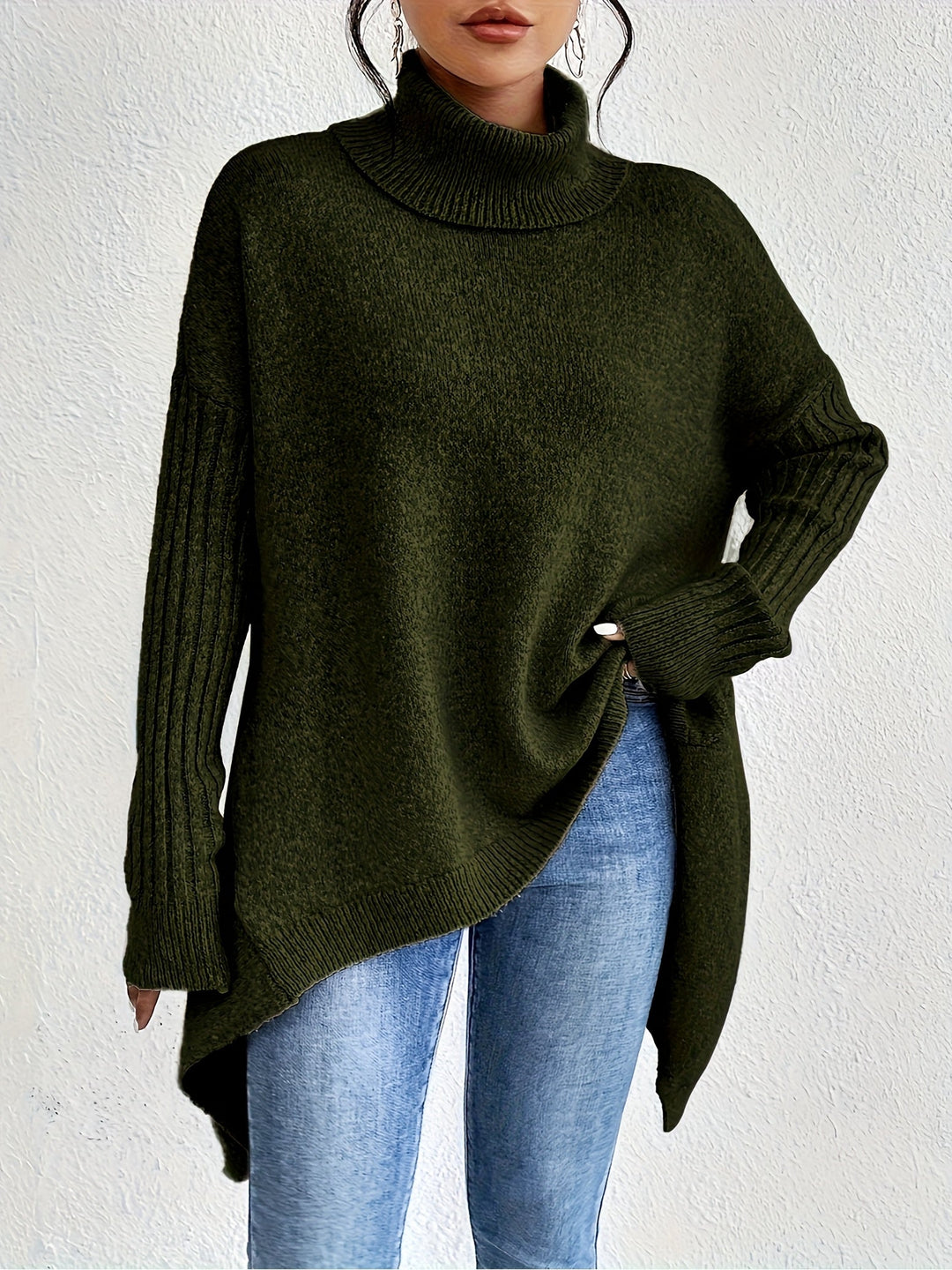 Tahlia - Matthias - Casual Asymmetrical Hem Hooded T-Shirt
