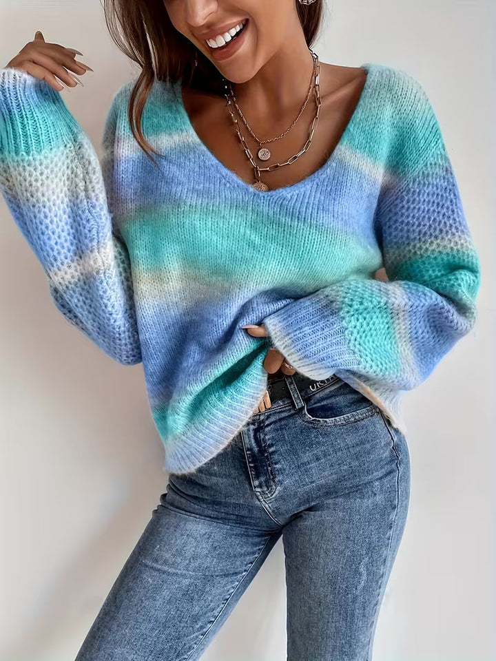 Orianena - Knitted Sweater With Gradient Colors
