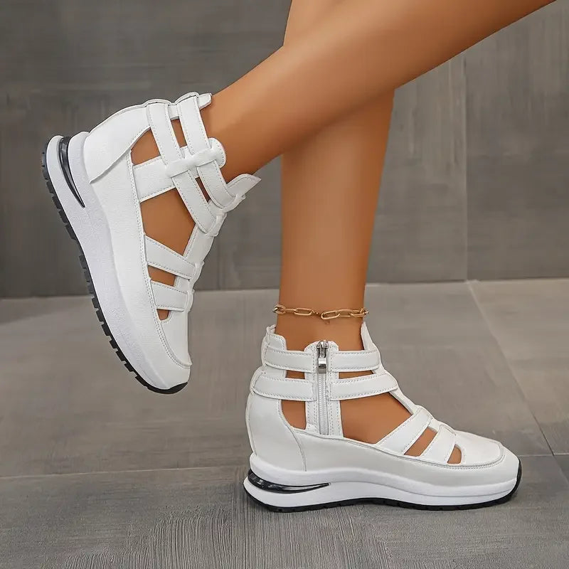 Souad - Stylish Lightweight Wedge Sandal With Side Zipper