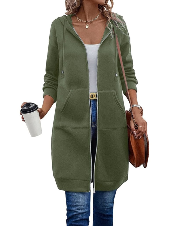 Dfida - Casual Fleece Hoodie WithZip Up