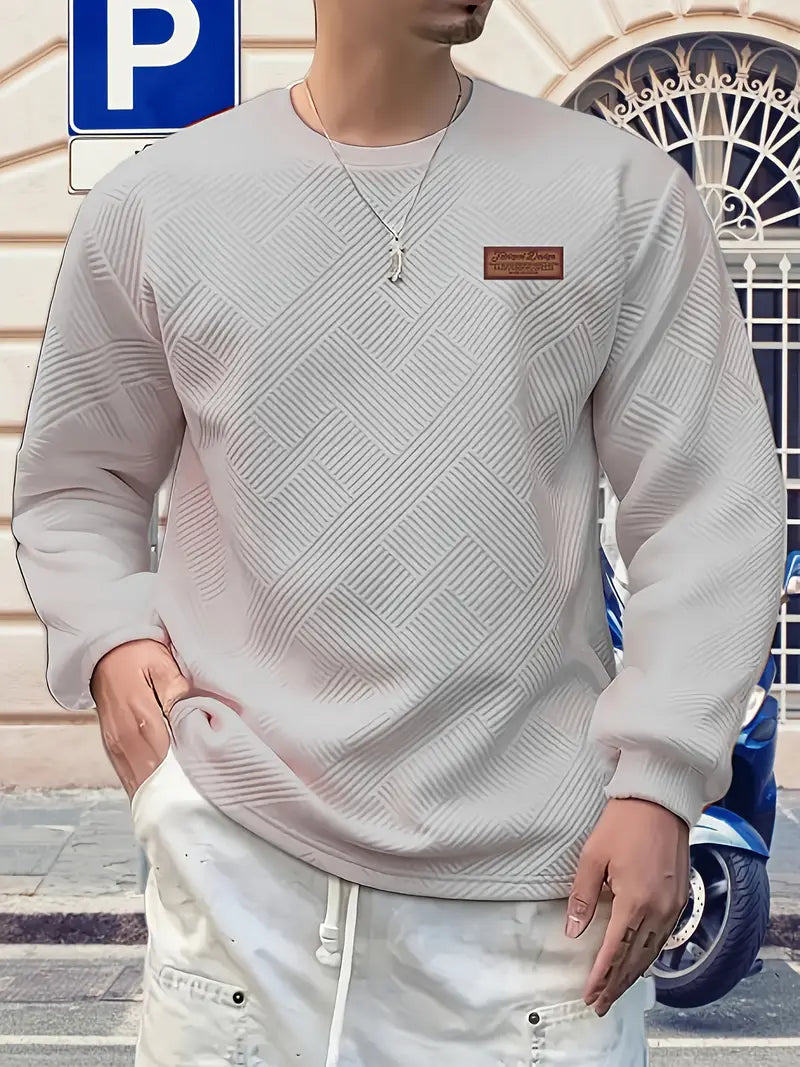 Malinga - Casual Geometric Pattern Sweatshirt With Long Sleeve