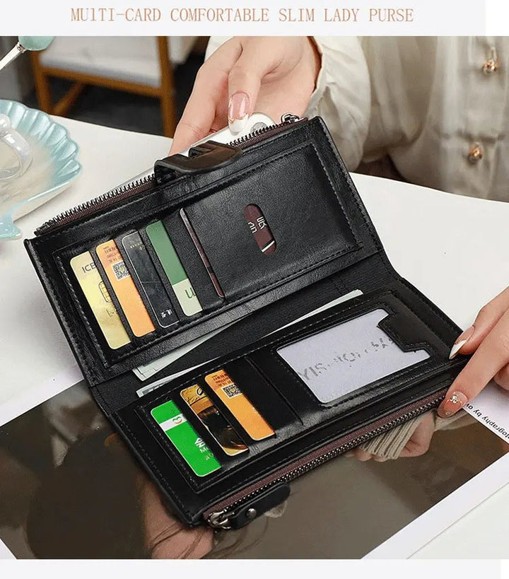 Voltwave - Leather Wallet With Double Zipper