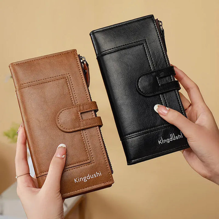 Voltwave - Leather Wallet With Double Zipper