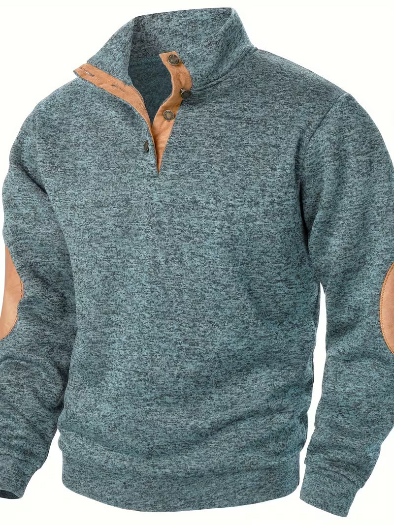 Quilener - Stand Collar Long Sleeve Sweatshirt