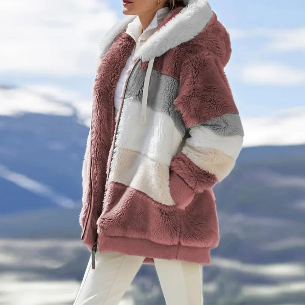 Franzi - Loose Long Sleeve Hooded Zipper Jacket