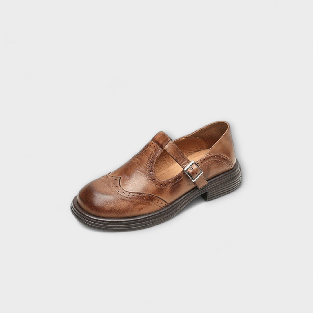 Janine - Leather Mary Janes