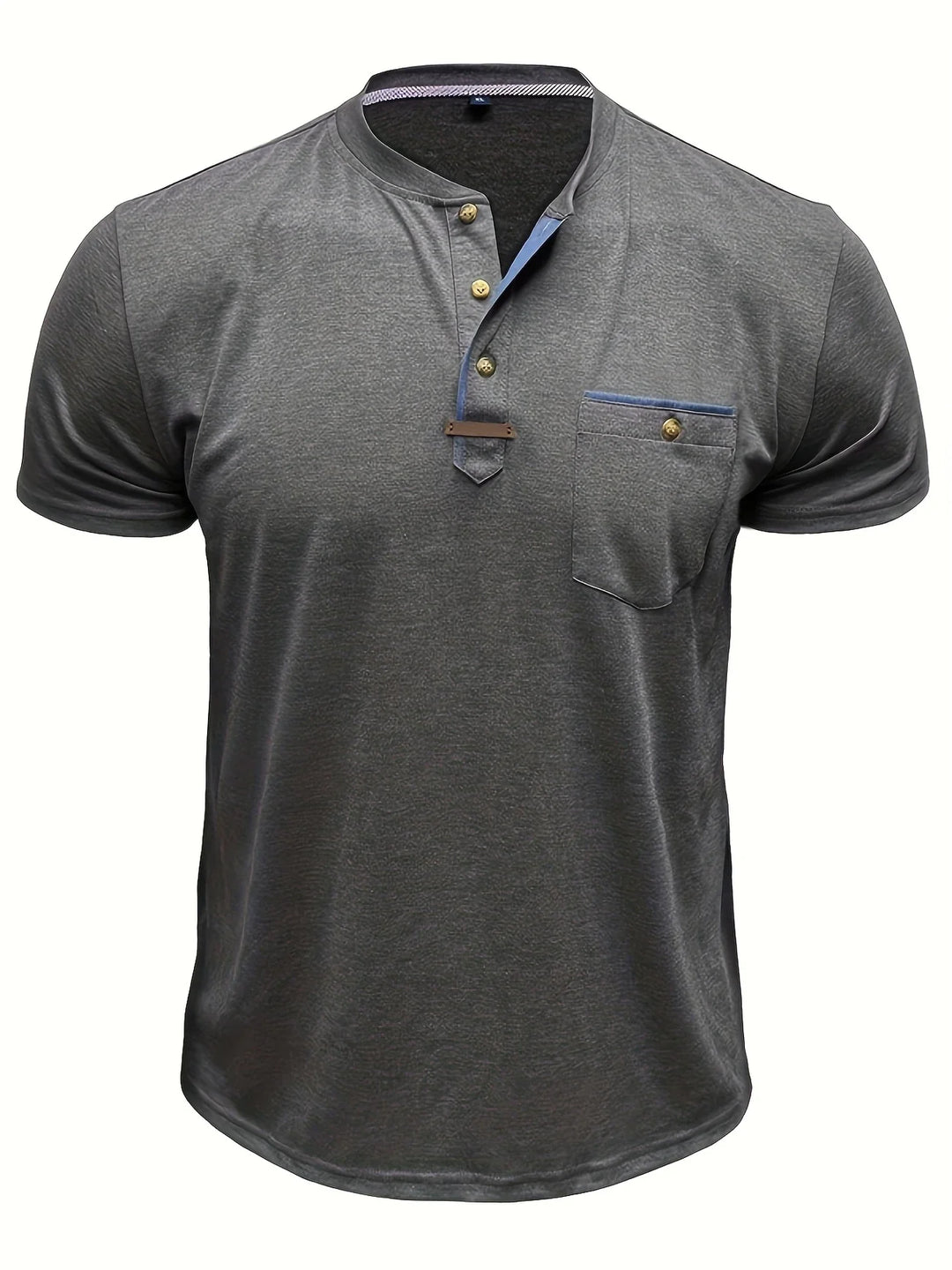Saxon - Elegant Round Neck T Shirt With Pocket