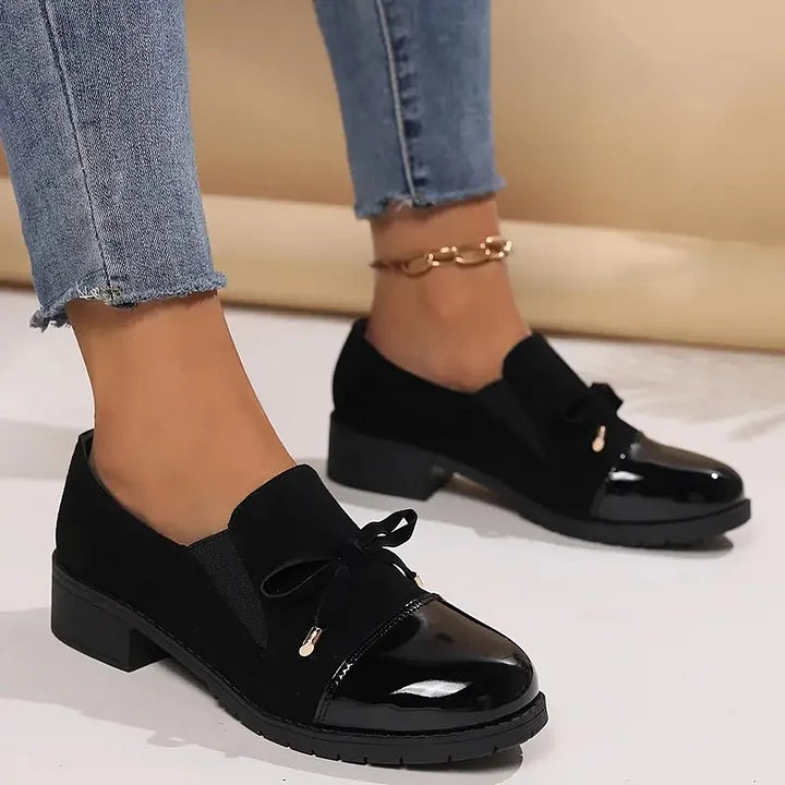 Marvina - Elegant Bow Accent Round Toe Loafer