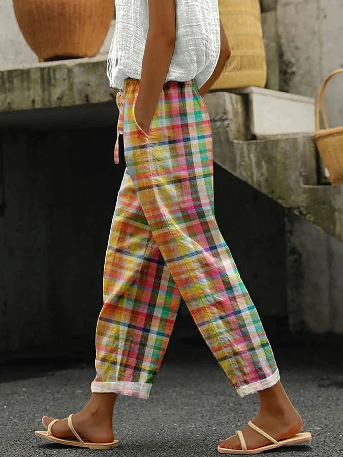 Bertilla - Stylish Checked Trousers