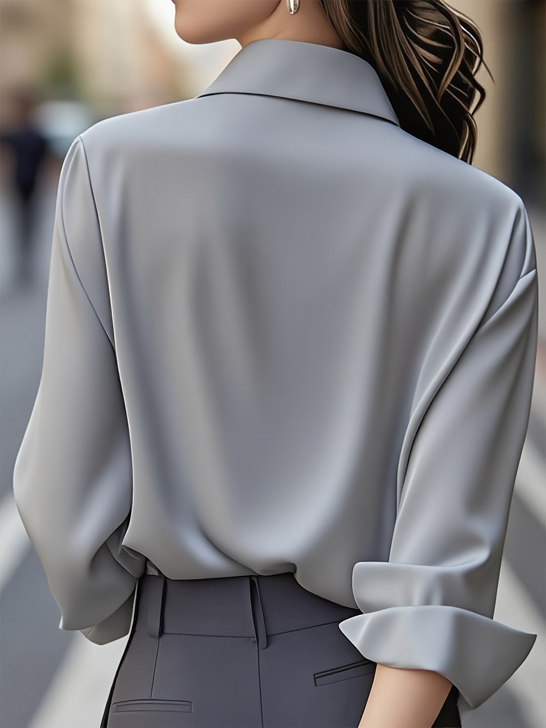 Elenochka - Stylish Long Sleeve Button Up Shirt