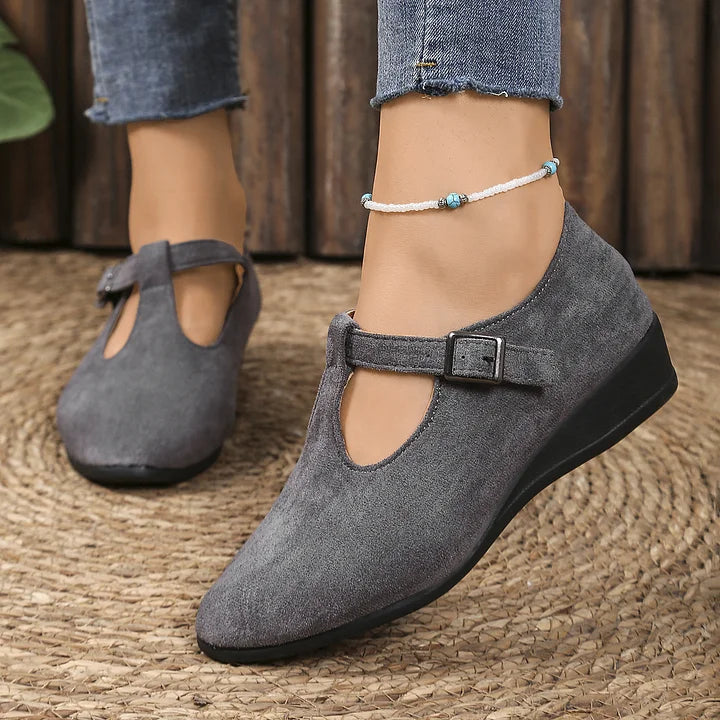 Nannie - Comfortable Orthopedic Moccasins With Buckle