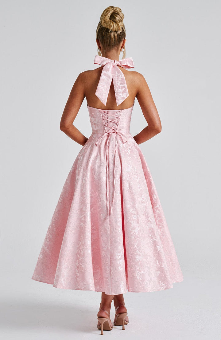 Myra - Fashionable Halter Neckline Midi Dress