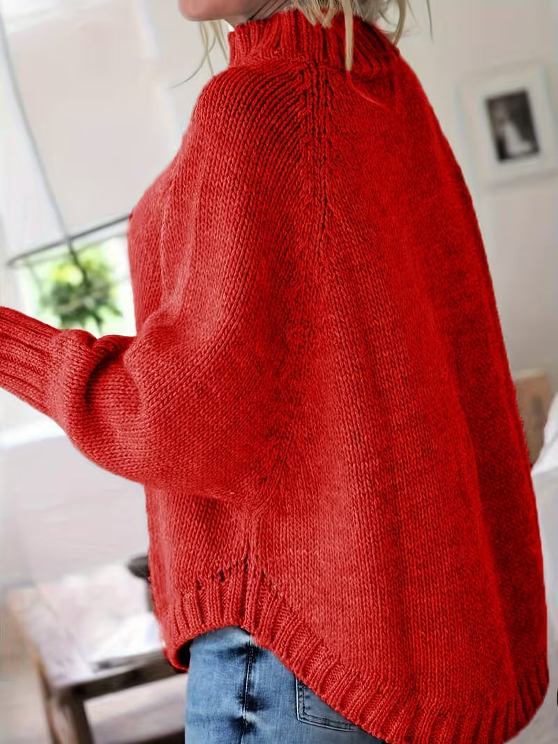Elysaula - Turtleneck Sweater with Batwing Sleeves