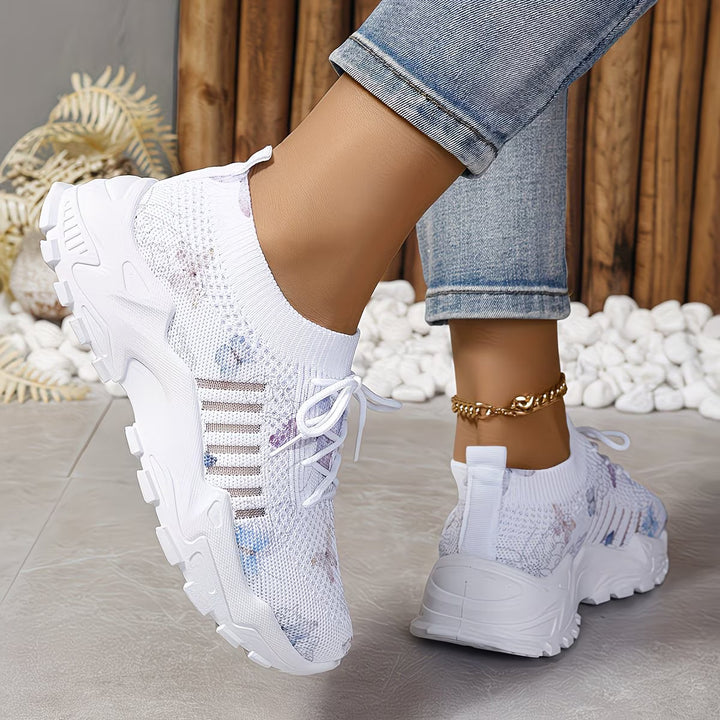Destinee - Butterfly Print Lace-Up Sneaker