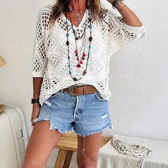 Raissa - Knitted V‐Neck Top