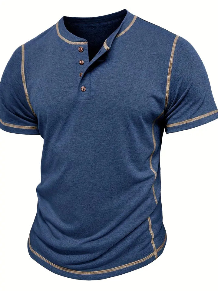 Orazio - Short Sleeve T Shirt With Button