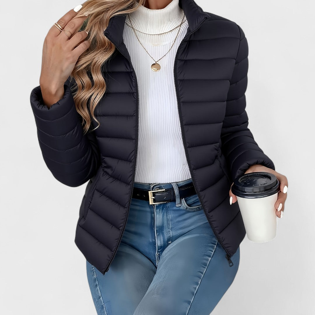 Simone - Elegant Long Jacket With Collar