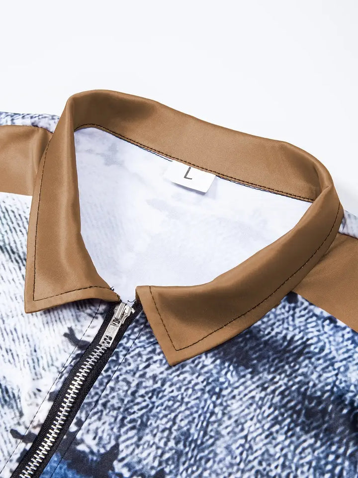 Zerem - Color Block Long Sleeve Shirt with Zip
