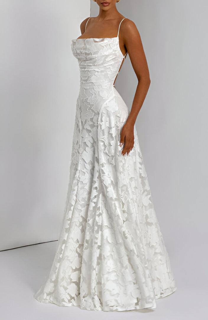Alona - Elegant Lace Corset Maxi Dress
