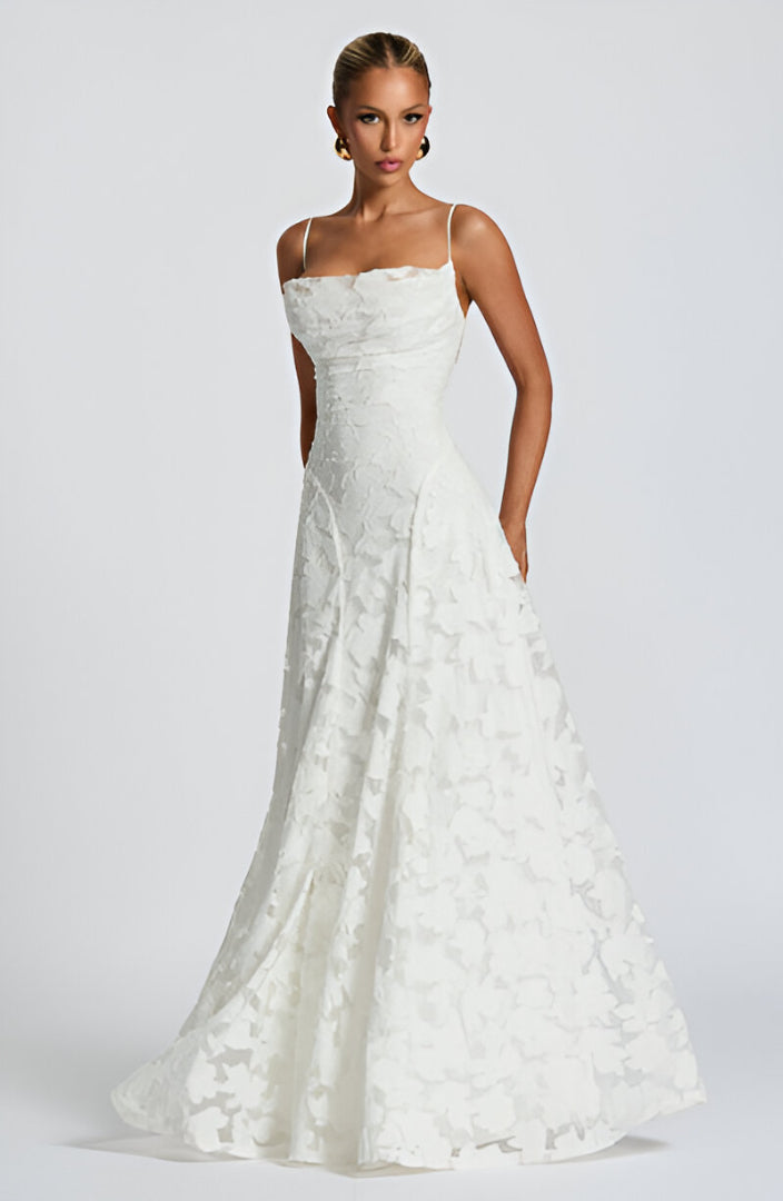 Alona - Elegant Lace Corset Maxi Dress
