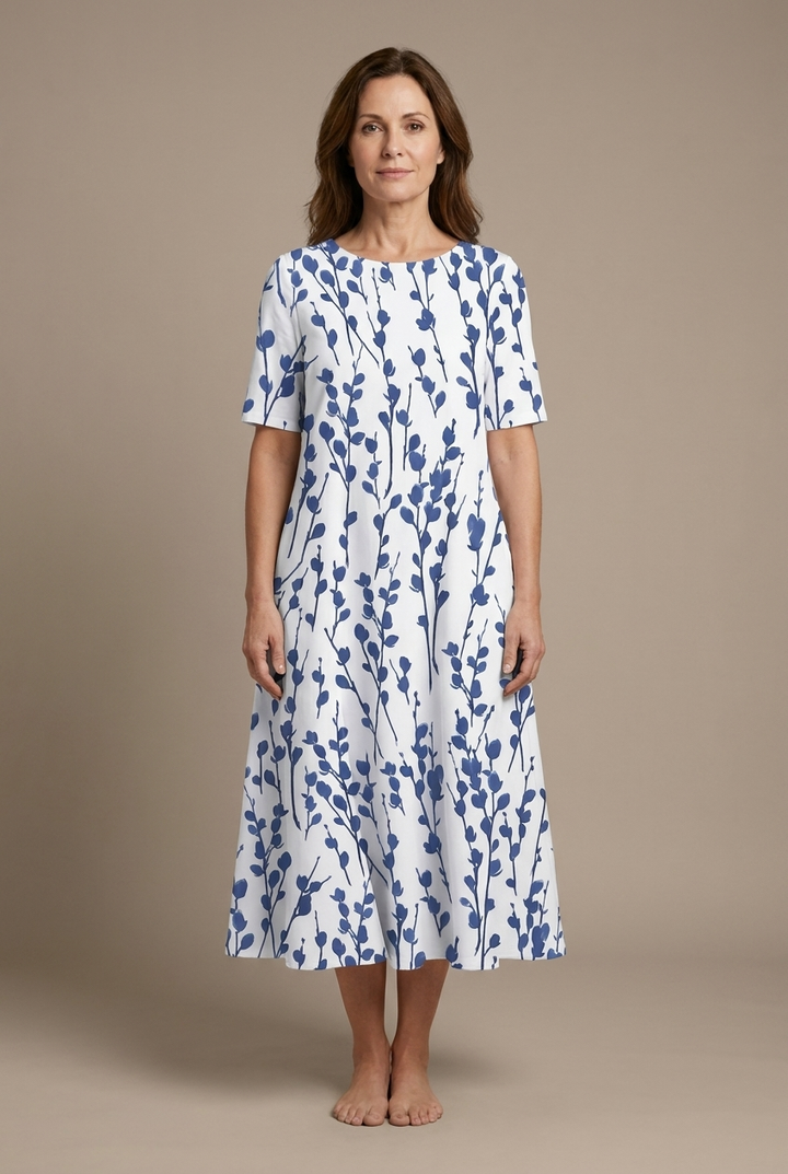 Kwanza - Flowy Midi Dress With Floral Print