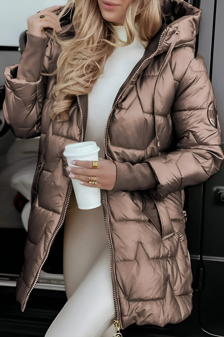 Radina - Elegant Winter Coat With Hood And Padding