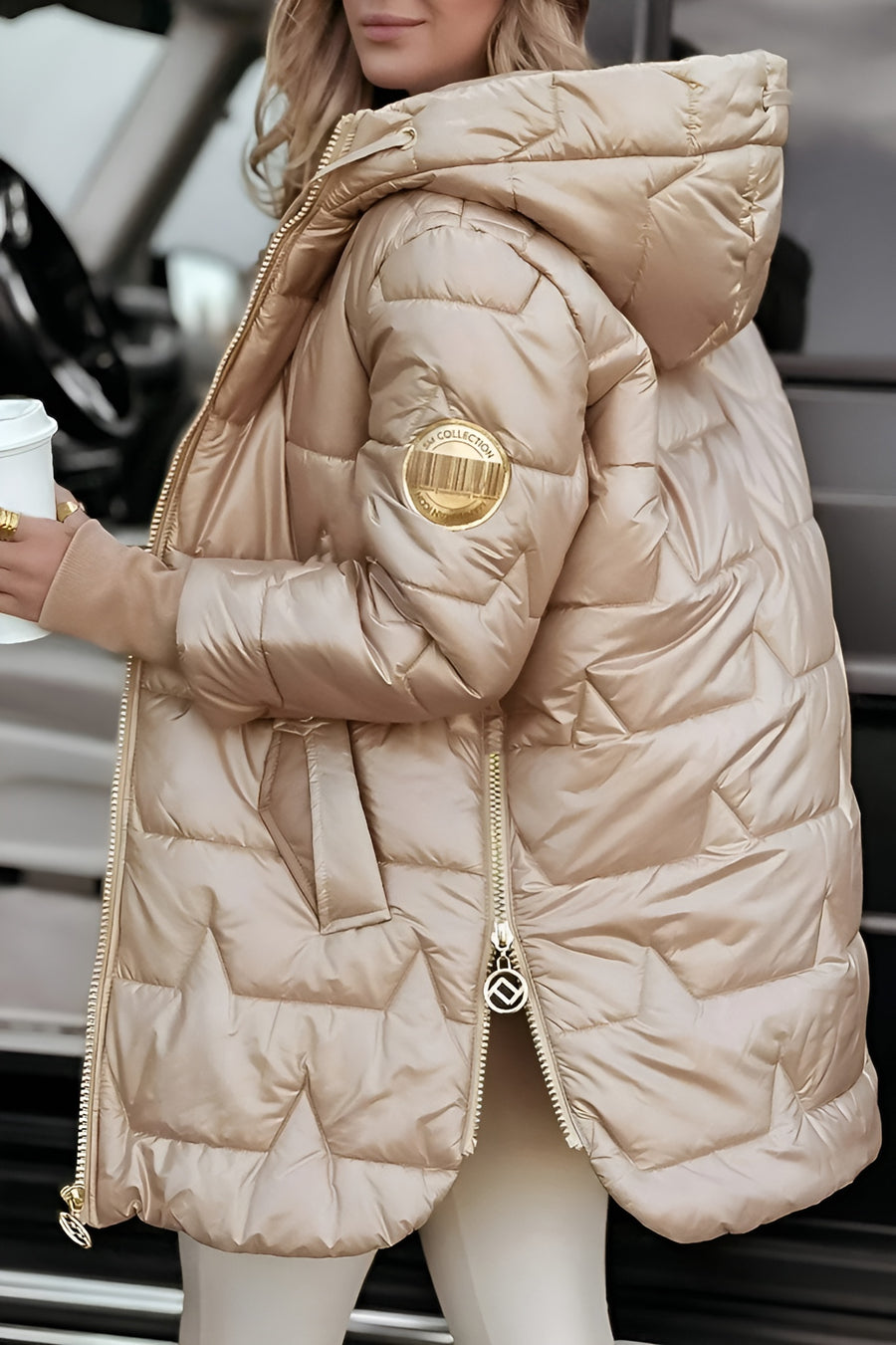 Radina - Elegant Winter Coat With Hood And Padding