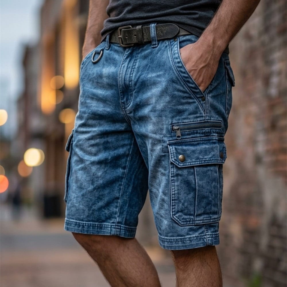 Pezeshkian - Stylish Denim Cargo Shorts