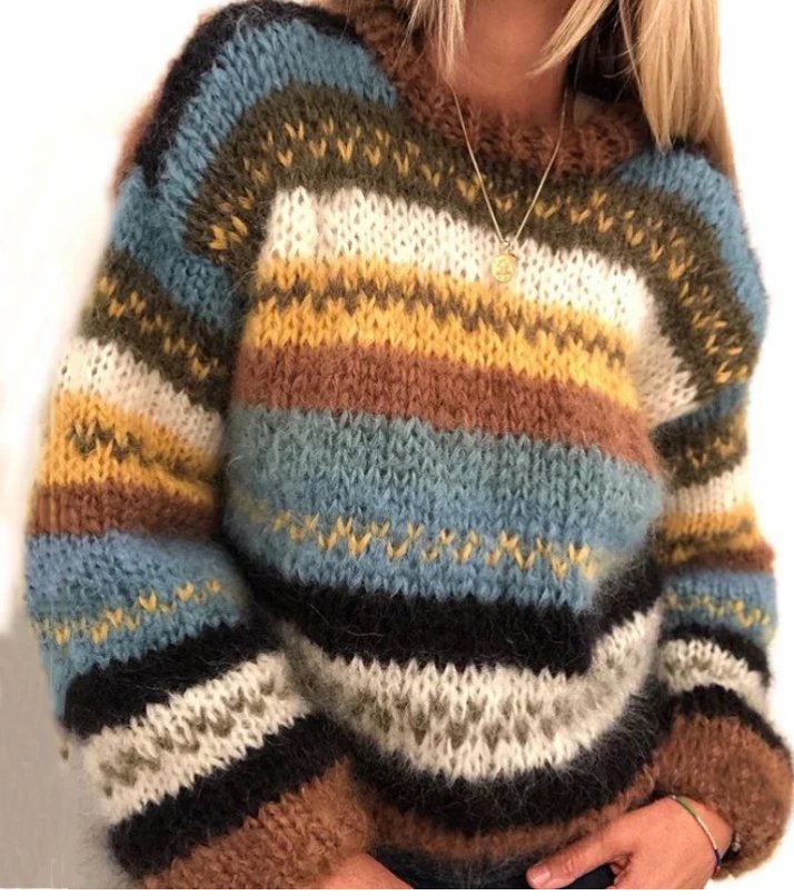 Priya - Comfortable Long Sleeve Knitted Sweater