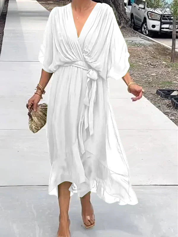 Ramilya - V-Neck Chiffon Dress