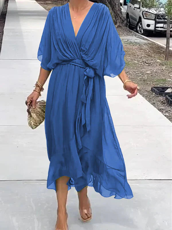 Ramilya - V-Neck Chiffon Dress