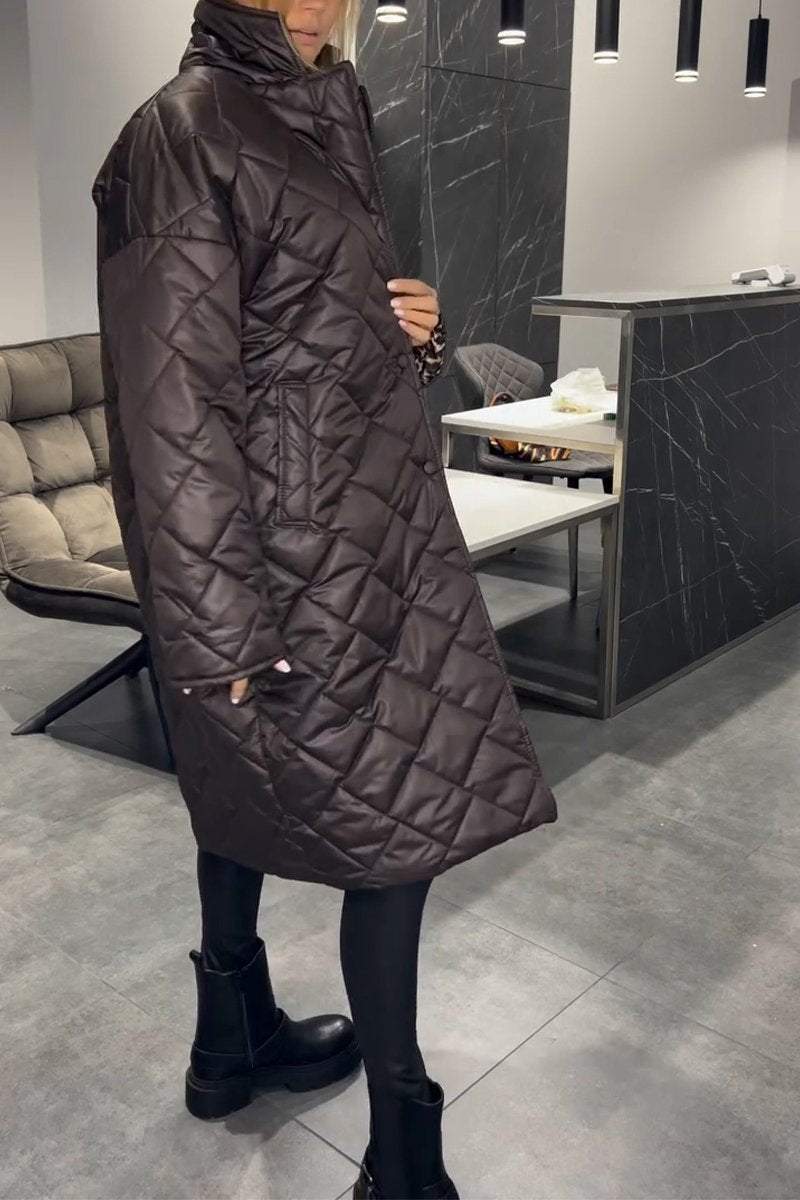 Daisy - Casual Lapel Mid Length Cotton Coat
