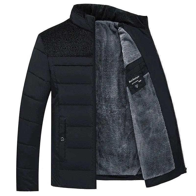 Marenz - Fleece Lined Jacket with Front Zipper