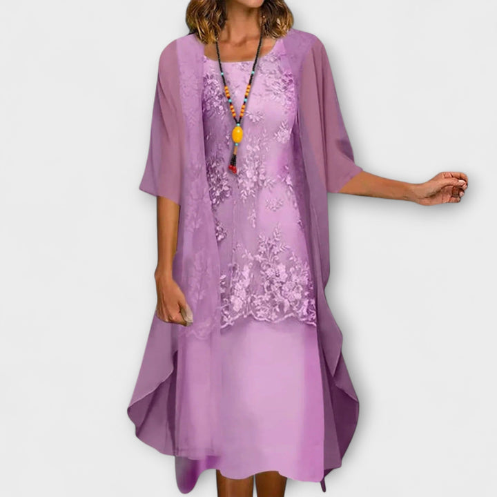 Himonika - Elegant Dress With Floral Print