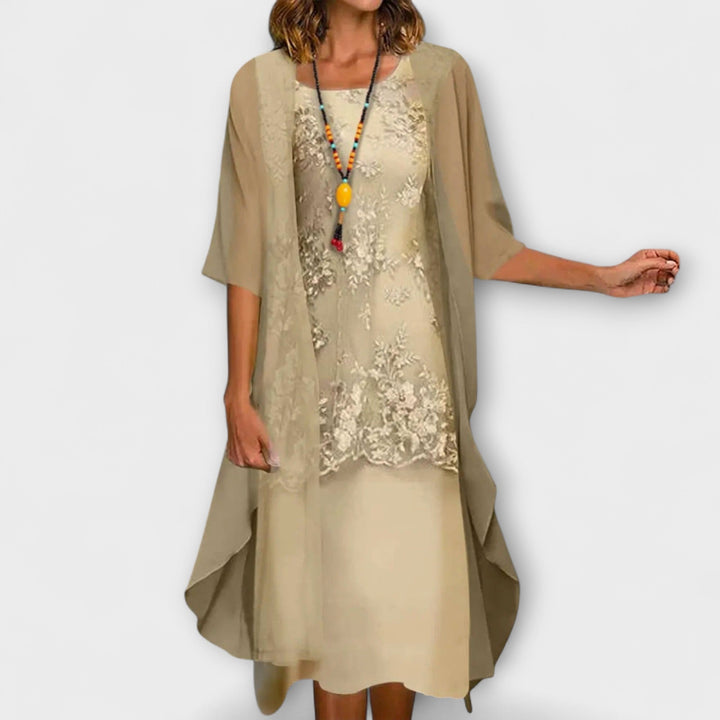 Himonika - Elegant Dress With Floral Print