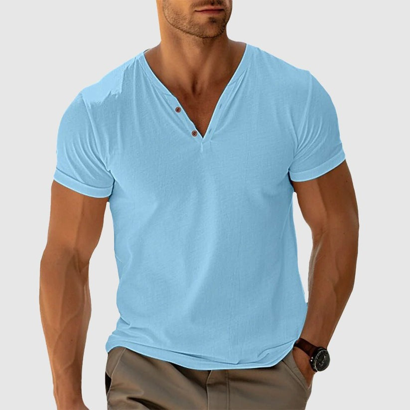 Eligio - Knitted T-Shirt With Button