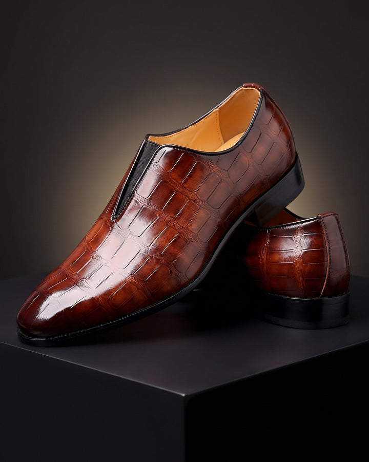 Arviian - Loafers with Crocodile Texture and Slip-On Fit