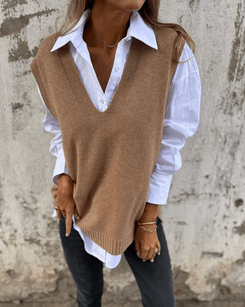 Violaine - Knitted Sleeveless Cardigon