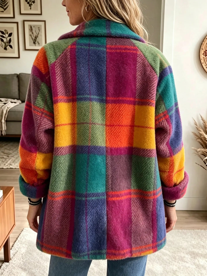 Soleetta - Multicolored Checkered Coat