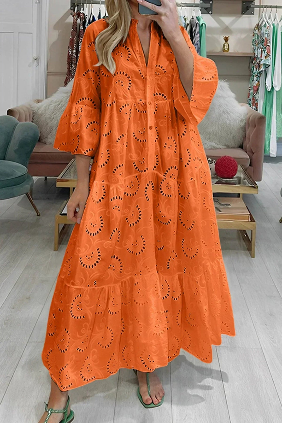 Gilma - Stylish Long Dress With V-Neck