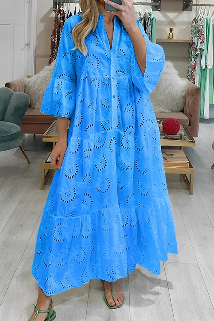 Gilma - Stylish Long Dress With V-Neck