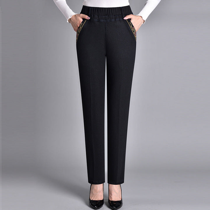Loretie - Jeans With Side Pockets And Elastic Waist