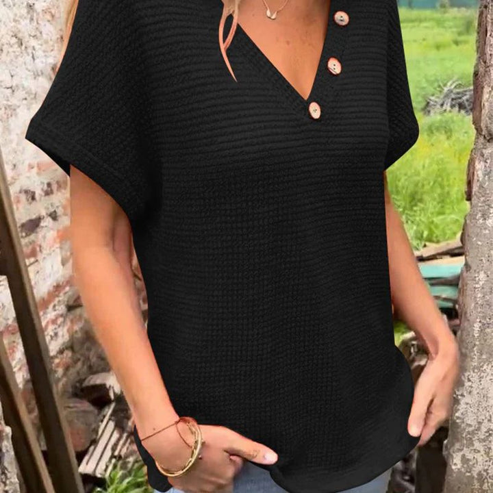 Lindse - Stylish Short Sleeve V-Neck Top