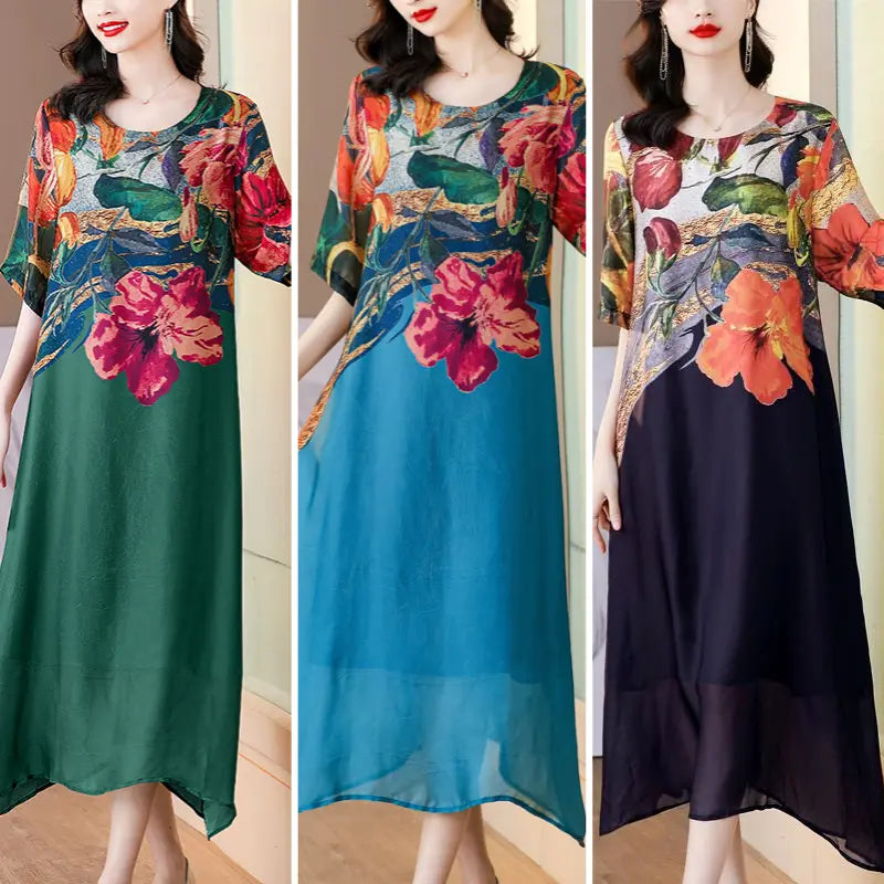 Debby - Elegant Floral Print Dress