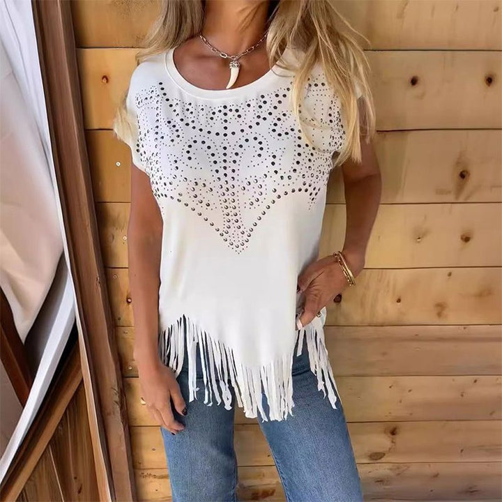 Frances - Short Sleeve T-Shirt With Hot Print