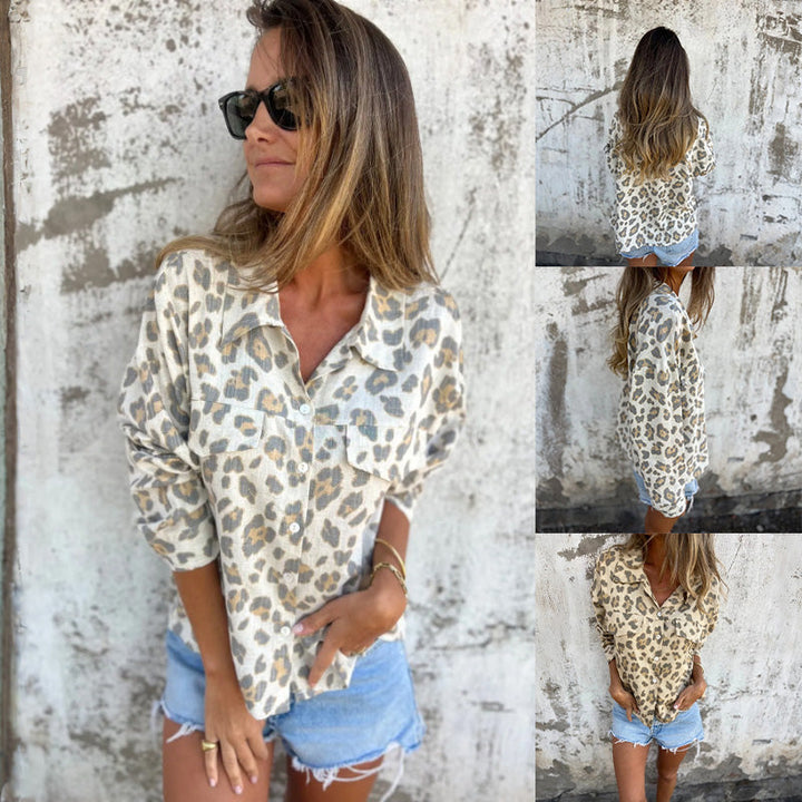Leely - Printed Shirt With Collar And Long Sleeves