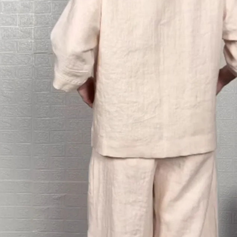 Ginevra - Comfortable Cotton And Linen Two-piece Set